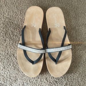 Black Rhinestone Sandals 🩴
